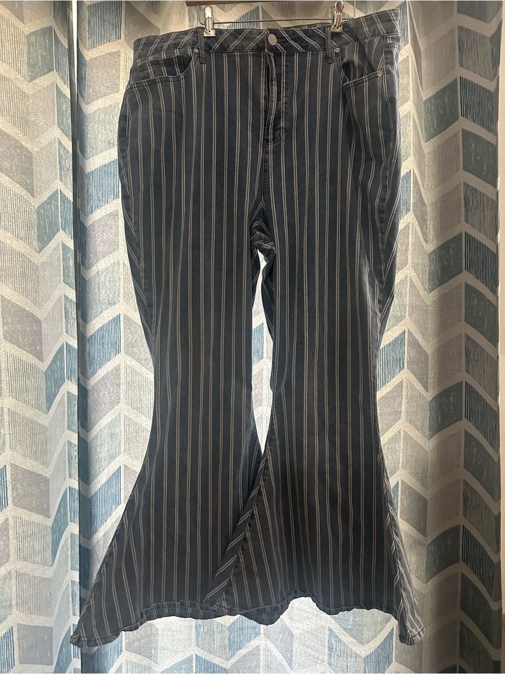 New Arula Botique Womens 24W High Rise Bell Bottom Wide Leg Boho Hippie